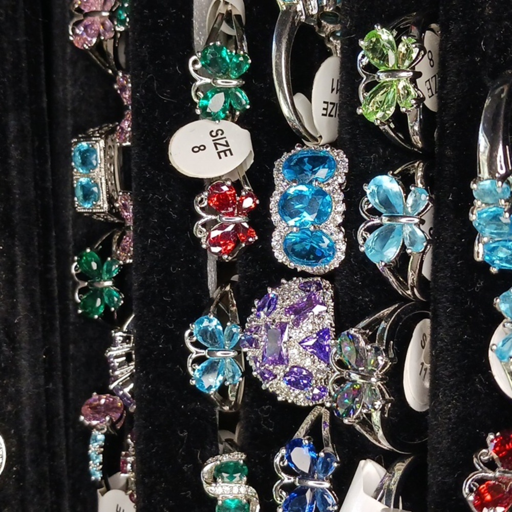 Silver-Plated Cocktail Statement Ring - image 1